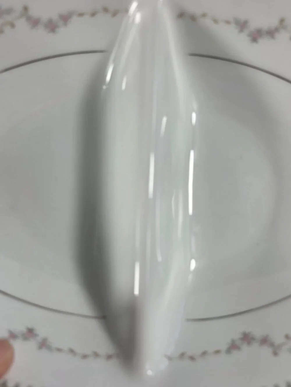 Noritake Fairmont Oval Divided Serving Bowl White with Pink Roses & Green Dots